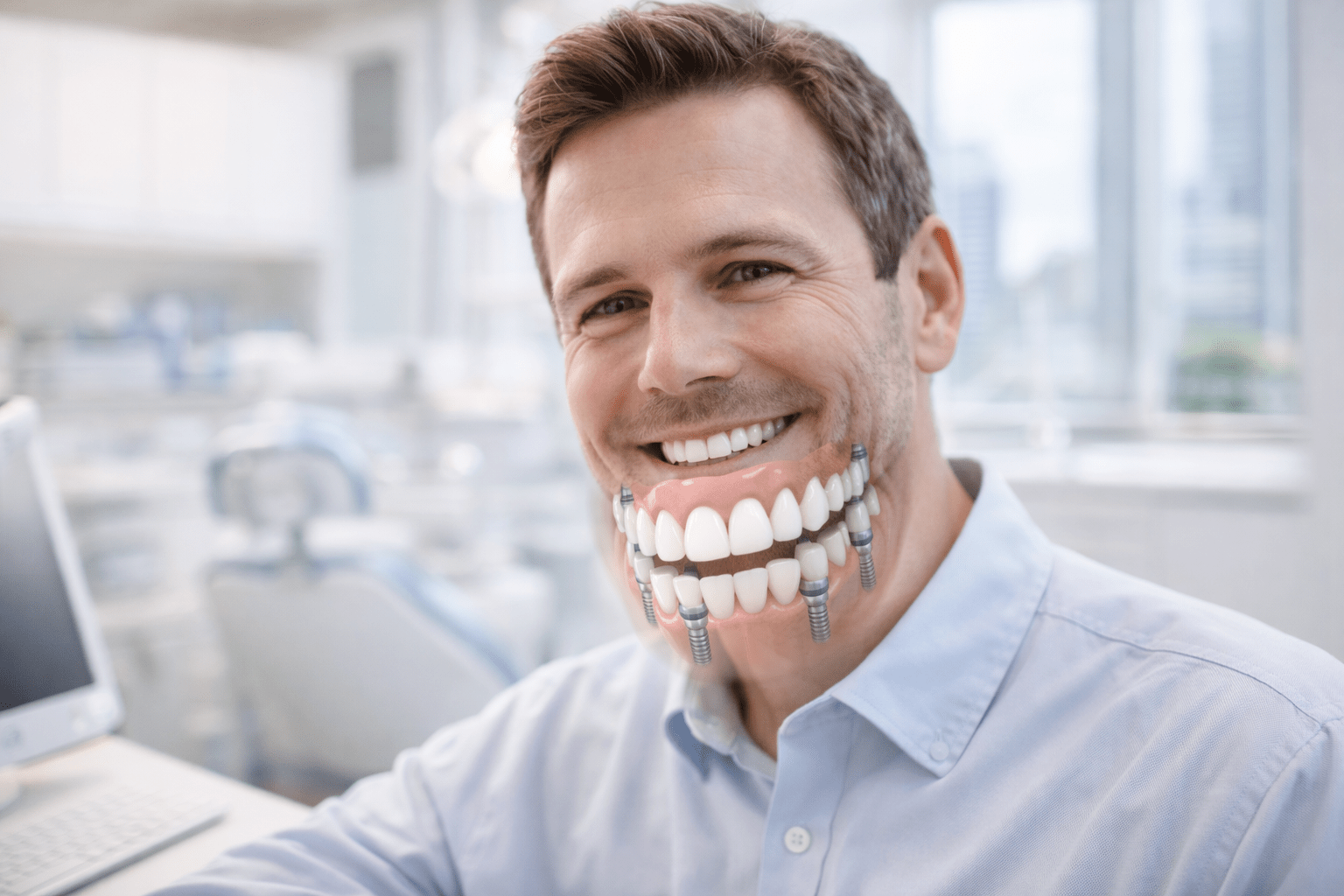 Схема имплантации всей челюсти: протез на имплантах по протоколу All-on-4/All-on-6