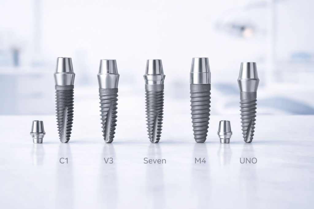 Импланты MIS Израиль линейки C1 V3 Seven M4 UNO система имплантации