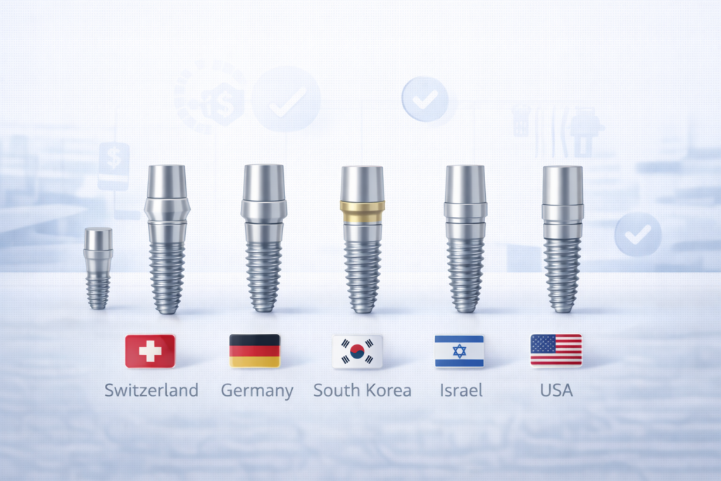 Сравнение стран-производителей зубных имплантов: Германия, Швейцария, Корея и Израиль