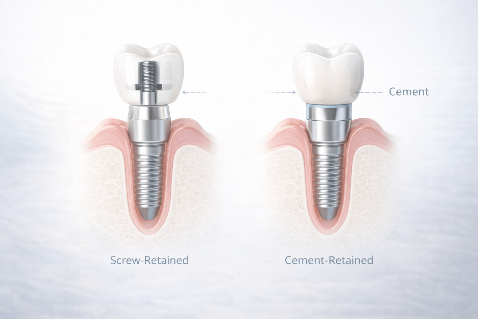 Коронка на имплант схема: циркониевая коронка, абатмент и винтовая фиксация