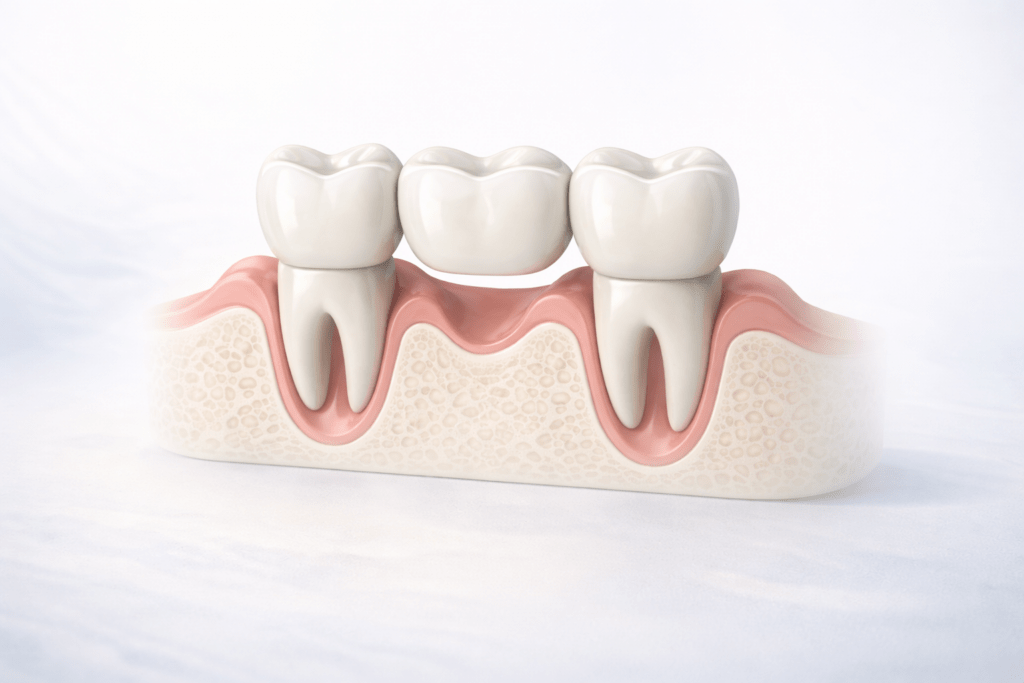 Мостовидный протез на 3 зуба схема зубного моста Казахстан