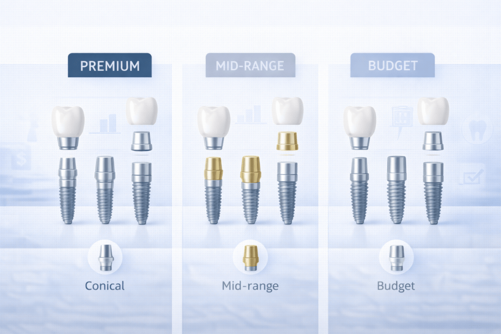 производители зубных имплантов бренды и системы сравнение сегментов имплантации
