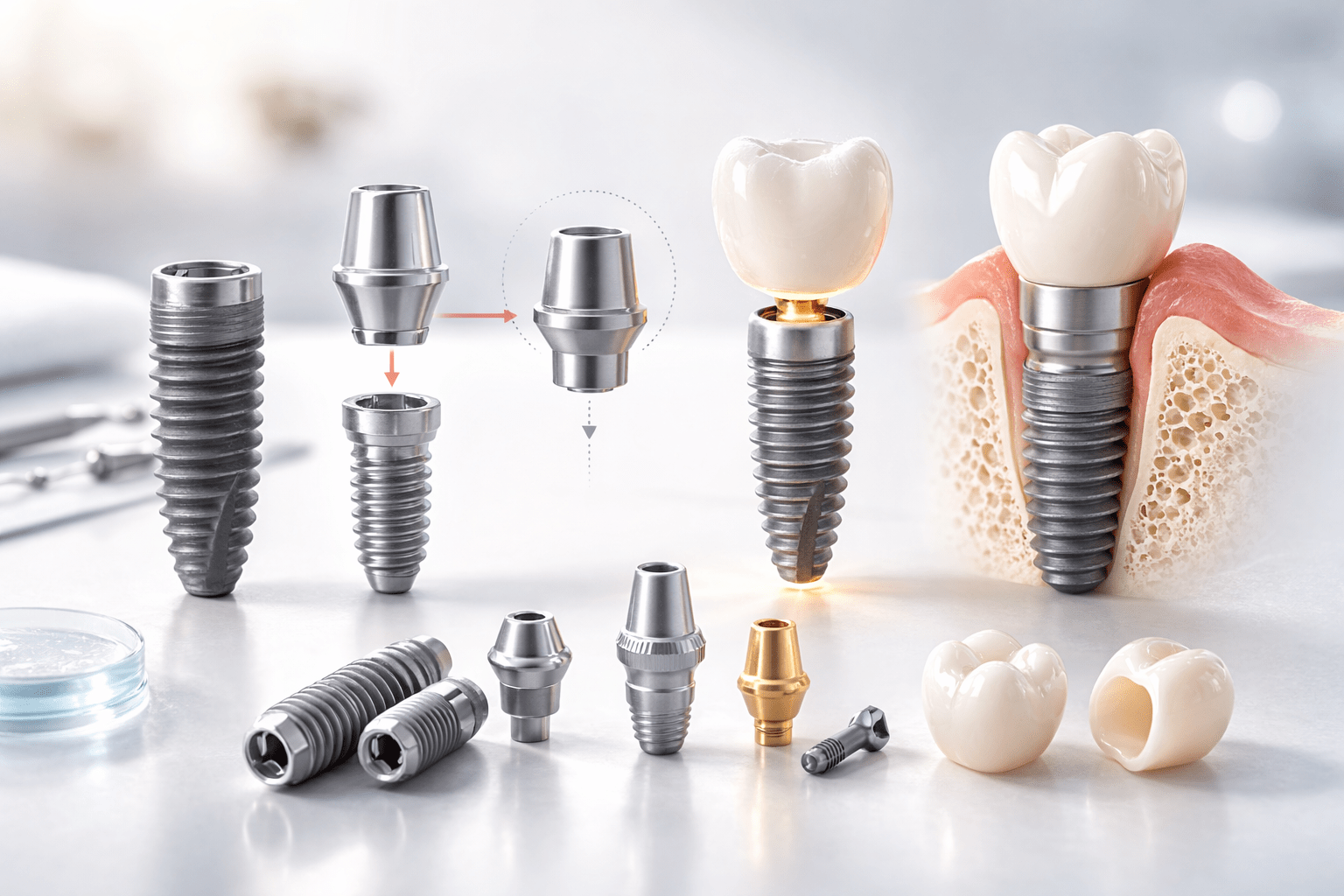 Импланты Osstem система TS MS Ultra Wide компоненты имплантации