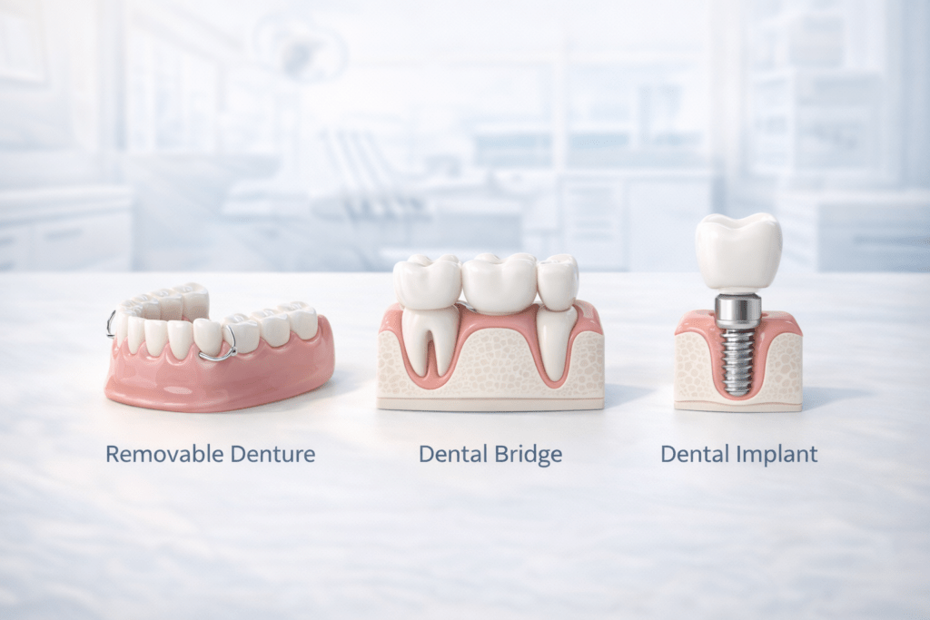 Протезирование зубов: виды зубных протезов съемные несъемные и импланты
