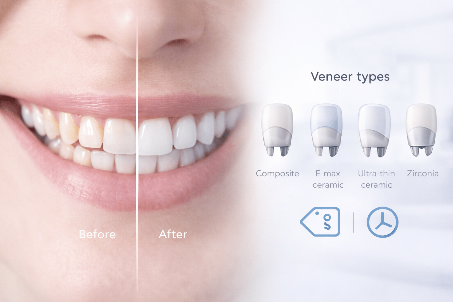 Виниры на зубы: сравнение видов и цен за 1 зуб