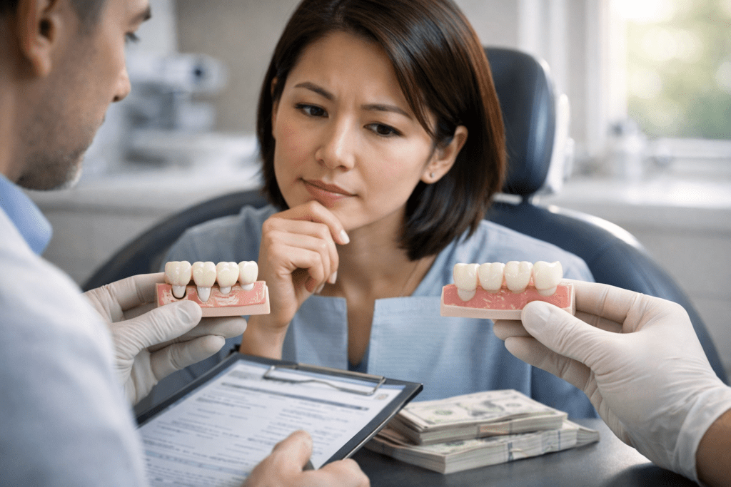 зубной мост варианты сравнение цена выбор мостовидного протеза передние и жевательные зубы