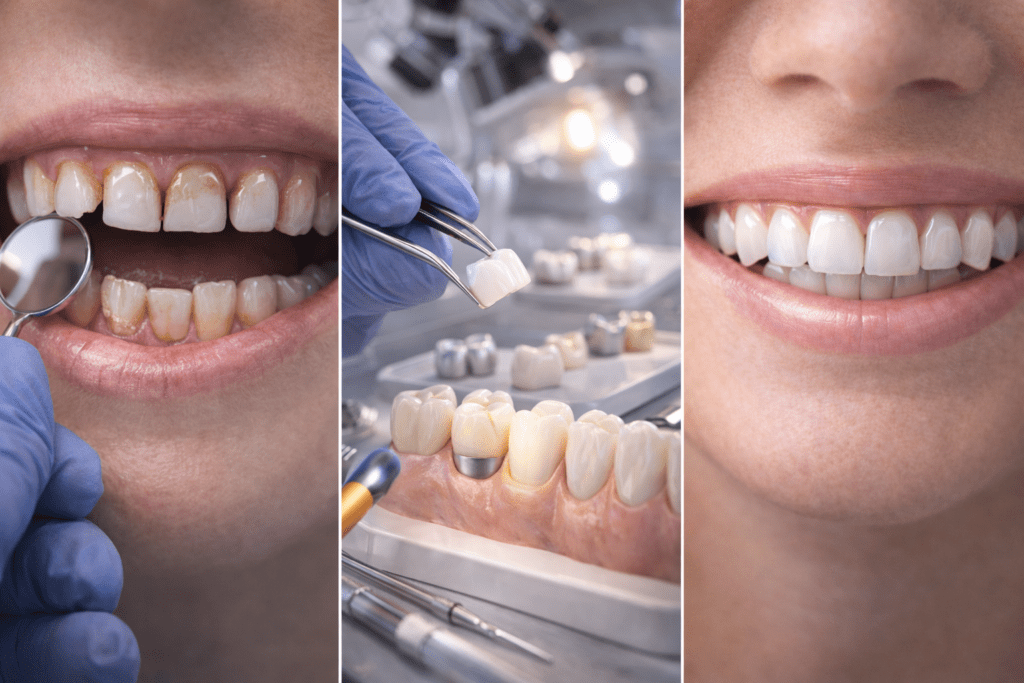 Полное протезирование зубов в стоматологии Хэйхэ Китай - установка коронок металлокерамика и цирконий