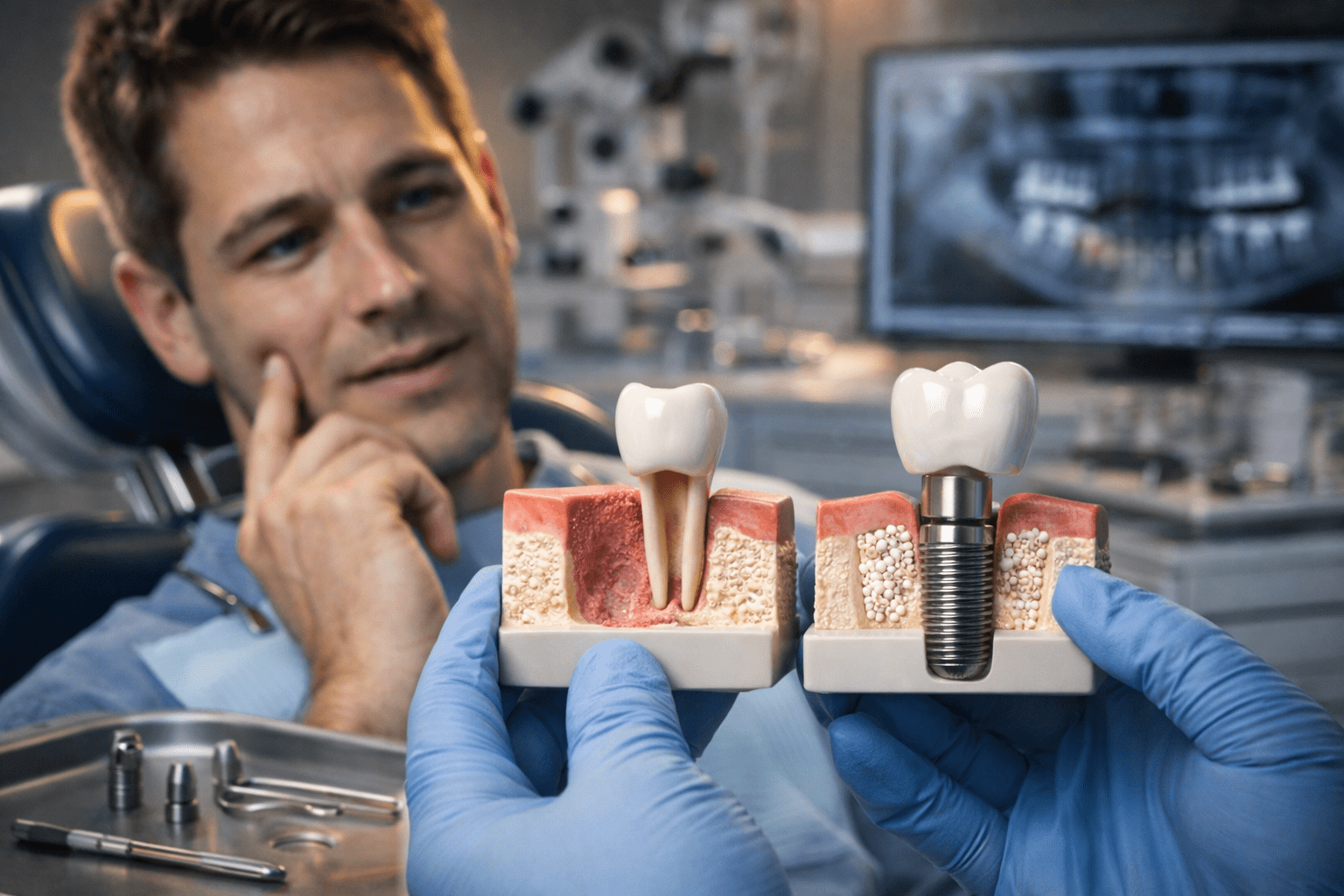 Сүйек жетіспесе тіс салдыру процесі: сүйек пластикасы, синус-лифтинг және имплант орнату визуализациясы