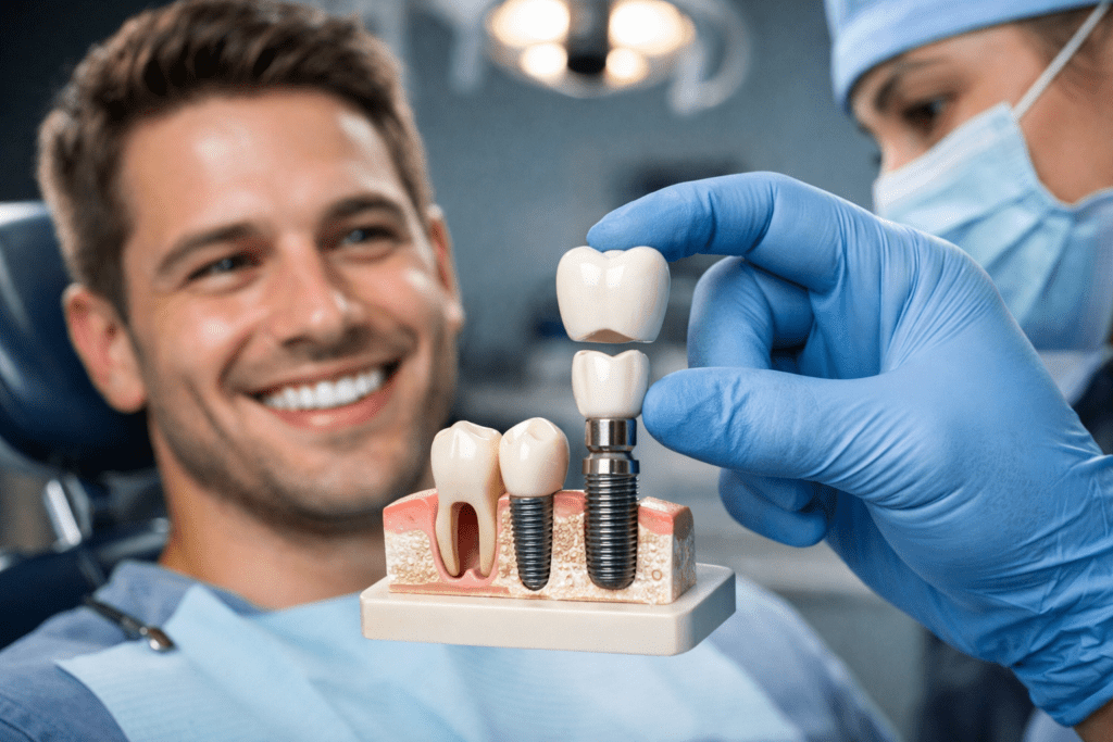 тіс салдыру имплант протез керамикалық тістер стоматология